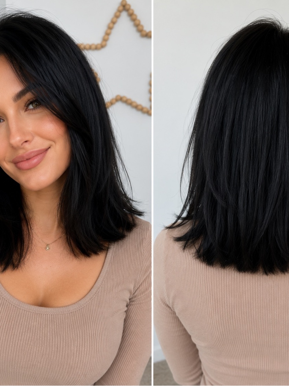 Sleek Black Layered Women's Hairstyle - Brand Unspecified
